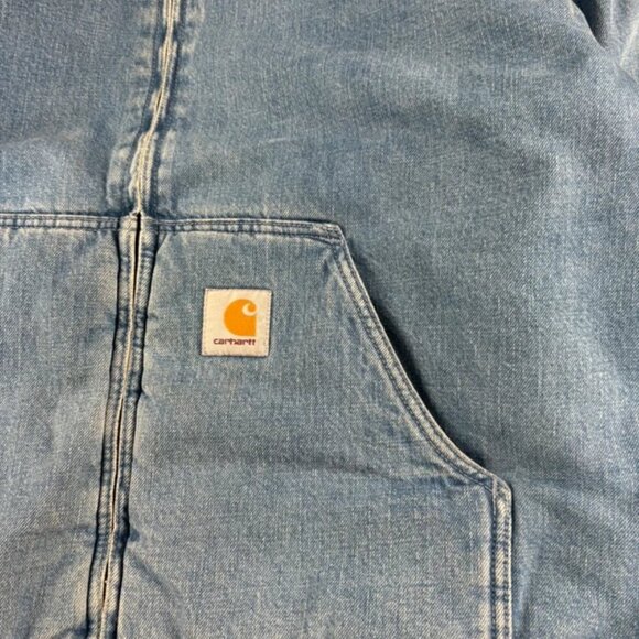 Carhartt Sport Series Fleece Jacket - Light Blue Denim Jacket, Size L - Picture 5 of 6